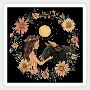 Taurus Zodiac Illustration – Earth Sign Astrology Art Sticker